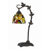 Benjara BM224783 Hand Painted Table Lamp with Intricate Leaf Design Arched Base, Multicolor