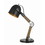 Benjara BM224821 Swivel and Adjustable Metal Desk Lamp with Wooden Base, Black