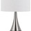 Benjara BM224838 29 Inch Metal Table Lamp, Teardrop Shape, Drum Shade, Set of 2, Silver