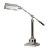 Benjara BM224879 60 Watt Metal Desk Lamp with Adjustable Arm and Head, Silver
