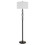Benjara BM224897 150W 3 Way Metal Floor Lamp with Fabric Drum Shade, Bronze and White
