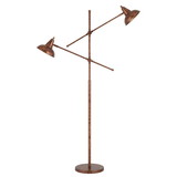 Benjara BM224901 Metal Body Floor Lamp with 2 Adjustable Arms and Metal Shades, Bronze