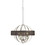 Benjara BM224908 6 Bulb Round Metal Chandelier with Mesh Design, Chrome and Gray