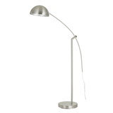 Benjara BM224972 Metal Arc Design Floor Lamp with Round Base and Stalk Support, Silver