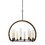 Benjara BM224978 8 Bulb Chandelier with Arched Wooden and Metal Frame, Brown and Bronze