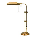 Benjara BM225083 Metal Rectangular Desk Lamp with Adjustable Pole, Gold