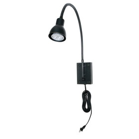 Benjara BM225088 Metal Round Wall Reading Lamp with Plug In Switch, Black