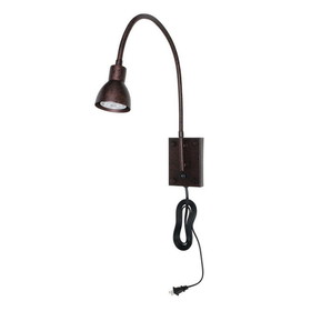 Benjara BM225089 Metal Round Wall Reading Lamp with Plug In Switch, Bronze