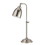 Benjara BM225103 Metal Round 25" Table Lamp with Adjustable Pole, Silver