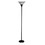 Benjara BM225116 Metal Round 3 Way Torchiere Lamp with Frosted Glass Shade, Black and White