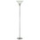 Benjara BM225117 Metal Round 3 Way Torchiere Lamp with Frosted Glass Shade, Silver and White