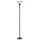 Benjara BM225119 Metal Round 3 Way Torchiere Lamp with Frosted Glass Shade, Bronze and Gold