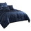 Benjara BM225145 10 Piece King Polyester Comforter Set with Geometric Oblong Print, Dark Blue