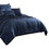 Benjara BM225146 10 Piece Queen Polyester Comforter Set with Geometric Print, Dark Blue