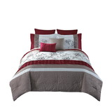 Benjara BM225147 8 Piece King Polyester Comforter Set with Floral Print, Multicolor