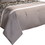 Benjara BM225167 10 Piece King Polyester Comforter Set with Leaf Print, Platinum Gray