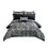 Benjara BM225176 6 Piece Polyester Queen Comforter Set with Geometric Print, Gray and Black