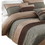 Benjara BM225184 7 Piece Queen Comforter Set with Pleats and Texture, Gray and Brown