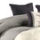 Benjara BM225189 7 Piece King Polyester Comforter Set with Leaf Embroidery, Gray and Purple