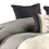 Benjara BM225190 7 Piece Queen Polyester Comforter Set with Leaf Embroidery, Gray and Purple