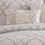 Benjara BM225201 10 Piece King Size Fabric Comforter Set with Quatrefoil Prints, White