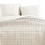 Benjara BM225233 3 Piece King Size Coverlet Set with Stitched Square Pattern, Cream