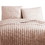 Benjara BM225243 3 Piece Crinkles King Size Coverlet Set with Vertical Stitching, Pink