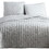 Benjara BM225249 3 Piece Crinkle King Size Coverlet Set with Vertical Stitching, Light Gray
