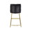 Benjara BM225677 Leatherette Counter Height Chair with Metal Sled Base, Black and Gold