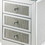 Benjara BM225699 3 Drawer Mirrored Accent Table with Faux Diamond Inlay, Silver