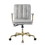Benjara BM225727 Adjustable Leatherette Swivel Office Chair with 5 Star Base, Gray and Gold