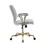 Benjara BM225727 Adjustable Leatherette Swivel Office Chair with 5 Star Base, Gray and Gold