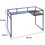 Benjara BM225733 Rectangular Glass Top Desk with Open Compartment and Sled Base, Blue