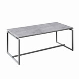 Benjara BM225744 3 Piece Faux Concrete Top Occasional Table Set, Gray and Silver