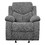 Benjara BM225898 Fabric Upholstered Glider Recliner Chair with Pillow Top Armrest, Gray