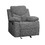 Benjara BM225898 Fabric Upholstered Glider Recliner Chair with Pillow Top Armrest, Gray