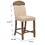 Benjara BM225903 Fabric Counter Height Chair with Arched Wooden Top, Set of 2, Beige and Brown