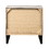 Benjara BM225916 2 Drawer Wooden Nightstand with Diamond Metal Knobs, Gray and Black
