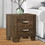 Benjara BM225937 Transitional Style Wooden Nightstand with 2 Drawers and Metal Handles, Brown