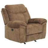 Benjara BM226046 Fabric Upholstered Pull Tab Rocker Recliner with Pillow Top Armrests, Brown