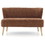 Benjara BM226166 Curved Channel Stitched Fabric Accent Bench with Wooden Legs, Brown