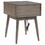 Benjara BM226177 1 Drawer Wooden Accent Table with USB Ports and Splayed Legs, Taupe Gray