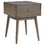Benjara BM226177 1 Drawer Wooden Accent Table with USB Ports and Splayed Legs, Taupe Gray
