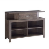 Benjara BM226197 1 Drawer Wooden TV Stand with 4 Open Compartments, Oak Brown