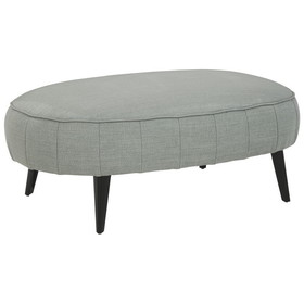 Benjara BM226436 Fabric Upholstered Oversized Accent Ottoman with Metal Legs, Gray