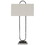 Benjara BM226577 Open Capsule Metal Body Table Lamp with Fabric Drum Shade, Gray and White