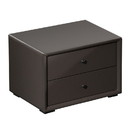 Benjara BM226959 Leatherette Wooden Nightstand with 2 Drawers, Taupe Brown