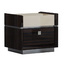 Benjara BM226961 2 Drawer Nightstand with Grain Details and Plinth Base, Beige and Brown