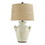 Benjara BM227187 Ceramic Table Lamp with Vase Shaped Body and Fabric Shade, White and Beige