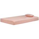 Benjara BM227222 Full Size Mattress with Hyperstretch Knit Cover and Pillow, Pink